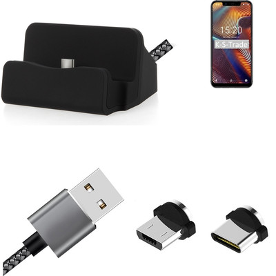 Ladestation für UMIDIGI A3 Pro + USB-Typ C u. Micro-USB-Adapter