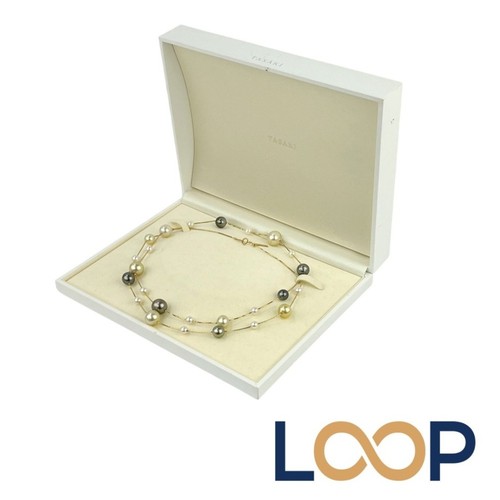 Tasaki 82cm Station Long Necklace Accessory K18 Pearl Gold 31.0g Box Used LOOP-0