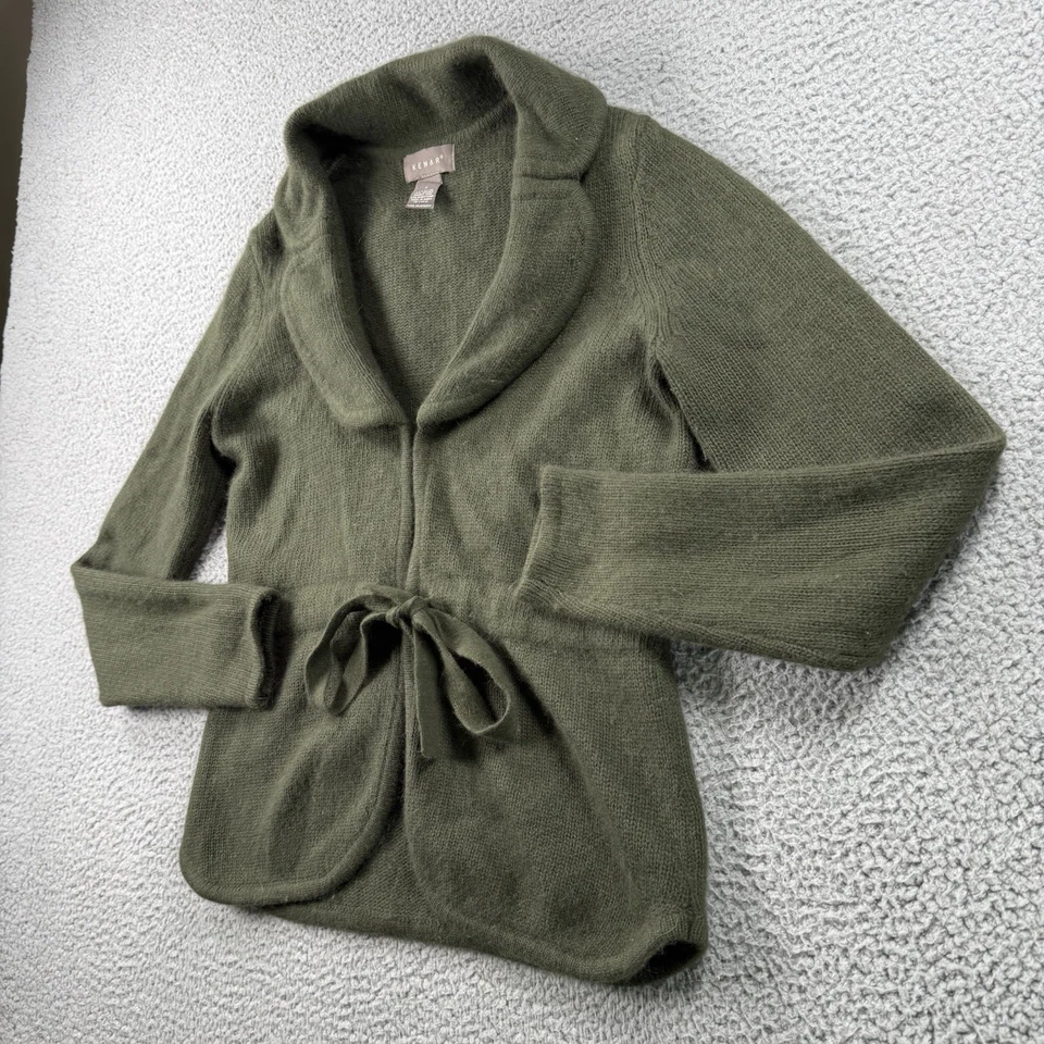 Kenar кардиган свитер женщин S зеленый шерсти смесь галстук спереди мягкий богемное крестьянин - Изображение 2 из 4