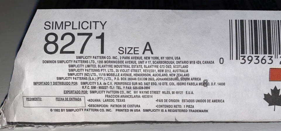 Simplicity Costumes 8271 Easy Child’s pull-on jumpsuit Clown Bunny Tiger Sz 3-8 - Image 4 of 4