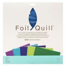 We R Foil Quill 12"X12" Foil Sheets 15/Pkg-Peacock-3 Each Of 5 Colors