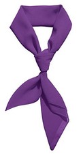 Chiffon Scarf Ribbon Neck Scarf Square Handkerchief 23"x23" 26"x26" Purple