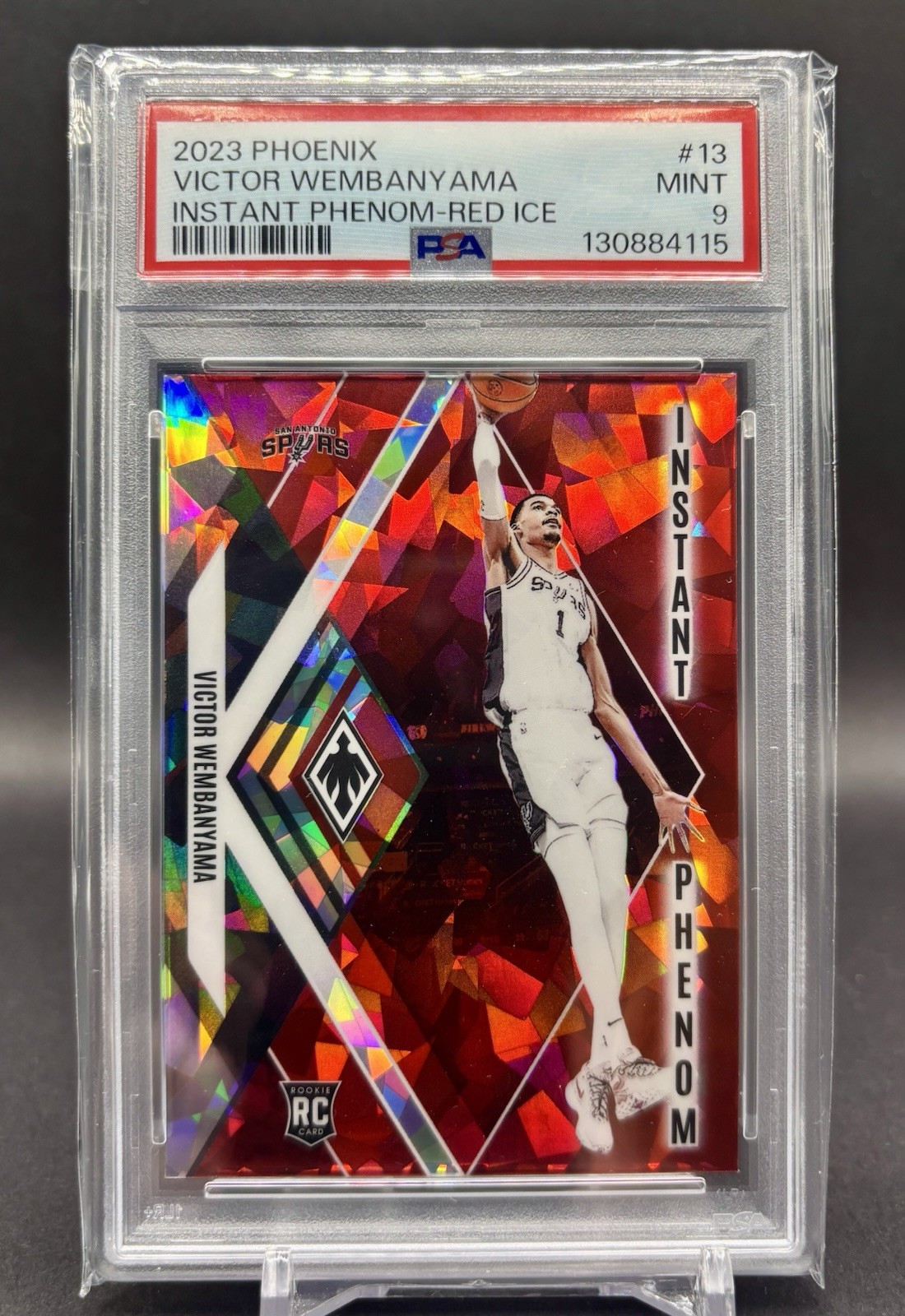 2023 PANINI PHOENIX INSTANT PHENOM RED ICE #13 VICTOR WEMBANYAMA PSA 9 MINT