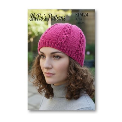Strickanleitung für Damen Aran Zopfmuster Beanie, Winter Strickmütze DIY KP424