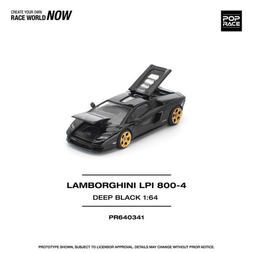 (Pre-order) POPRACE 1/64 LAMBORGHINI COUNTACH LPI 800-4 DEEP BLACK Model Car - Picture 4 of 5