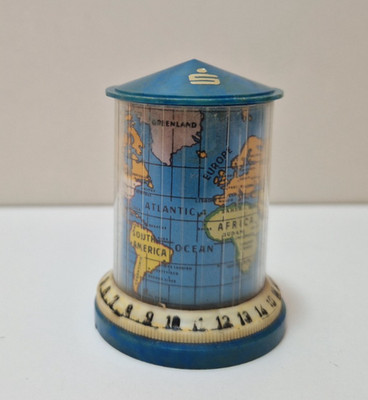 Bleistiftspitzer Weltzeituhr Globus Spitzer Anspitzer Vintage Sparkasse Germany
