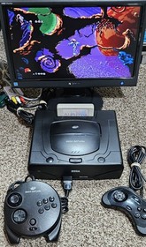 Sega Saturn Console Lot 3d Pad, 2d Pad,Cables,Game,Action Replay, Modded Rd Desc
