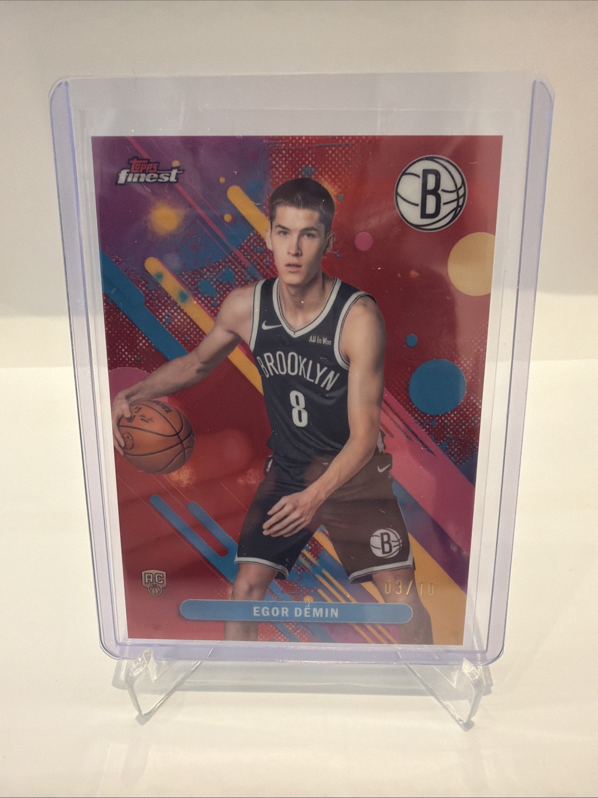 2025-26 Topps Finest - Common Egor Demin #8 True Red Refractor /10 (RC)