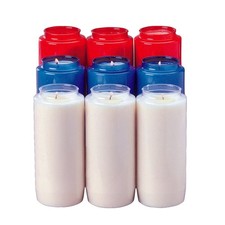 F.A. Dumont 9 Day Single Sanctuary Light Candle Plastic Tub in Clear/Red/Blue