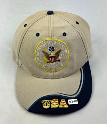 Baseballcap USA Motiv beige/blau mit Stickerei  The United States of America 