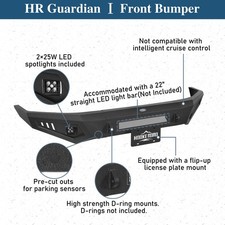 Hooke Road Textured Steel Front Bumper Or Rear Bumper Fit Nissan Titan 2017-2024