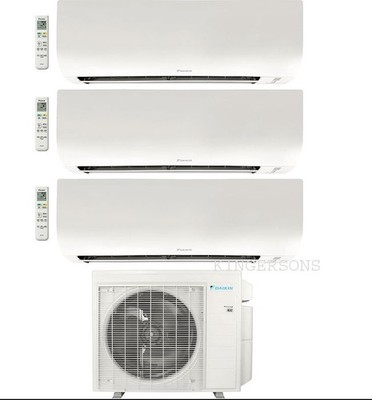 Daikin Tri Zone Ductless 9k + 18k + 18k Btu Wall Mount Heat Pump AC SEER 20