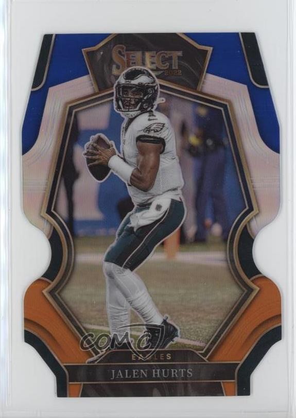 2022 Select Premier Level Blue & Orange Prizm Die-Cut 3/35 Jalen Hurts #179 1e8j