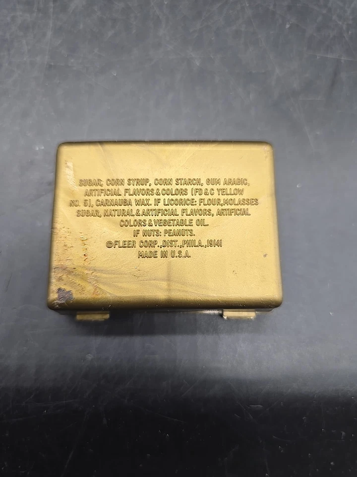 "Contenedor de caramelos Fleer Crazy TV Cena vintage dorado de los años 80 2,25"" cocina de relleno" Foto 2 de 4