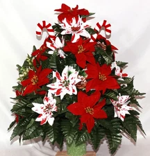 XL Christmas Cemetery Mixture-360 Degree-Cemetery Flower Arrangement