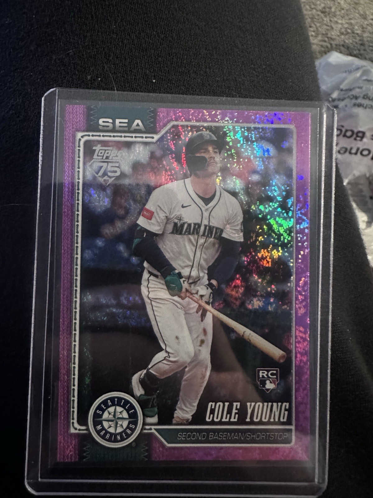 2026 Topps Series 1 Cole Young Rookie Purple Parallel #129 Seattle Mariners