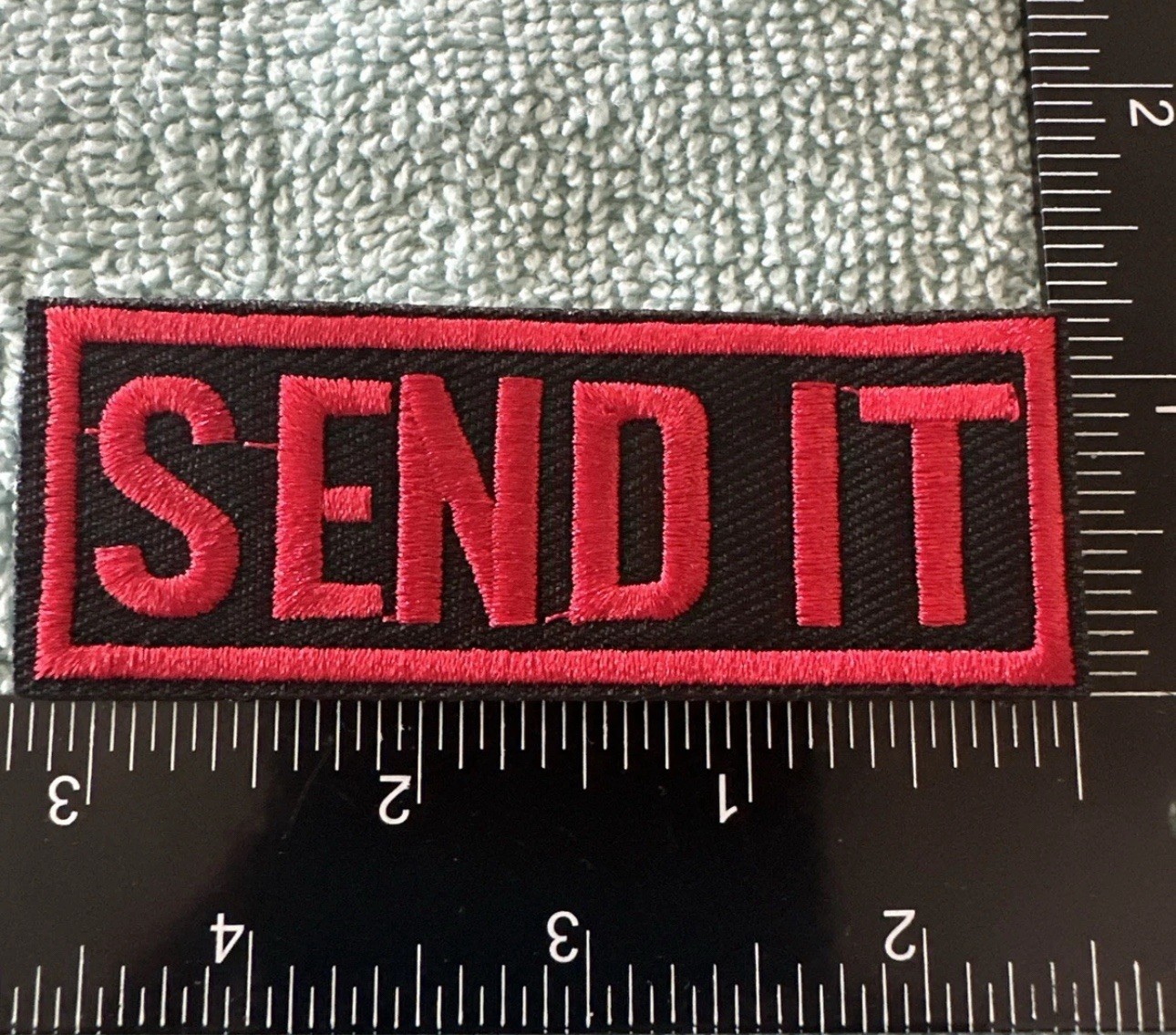 SEND IT 1x3 Embroidered Morale Patch Hook Backing Brand New