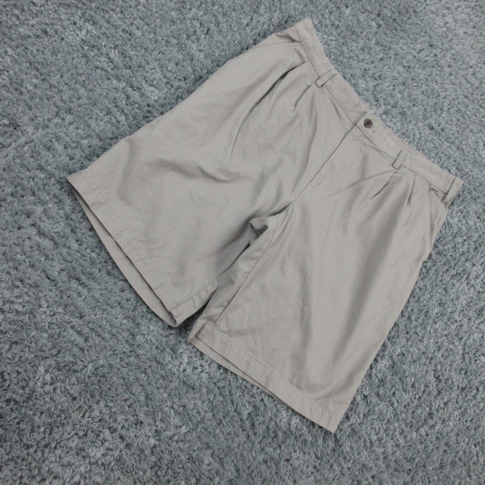 Pantalones Cortos Lands End Para Hombre 38 Gris Plisado 100% Algodón Clásicos Informales Verano 38x10.5* Foto 2 de 4