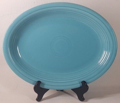 Vintage HLC Fiestaware Fiesta USA 1936-69 große türkis ovale Platte Teller 121/2