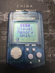 Sega Dreamcast Visual Memory Unit ( Clear Blue VMU HKT-7000 ) Clean & Tested !