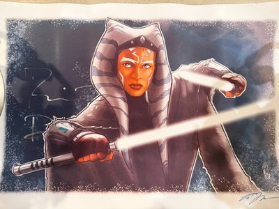 Rosario Dawson & Artist Signed AHSOKA TANO 11 X 18 LTD Edition Print