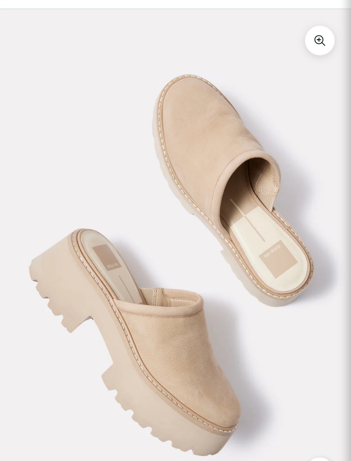 Dolce Vita Evereve Leora Mules Slip On Shoes Platform Chunky Beige