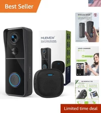 Wireless Video Doorbell with Night Vision & Voice Changer - 1080HD Security