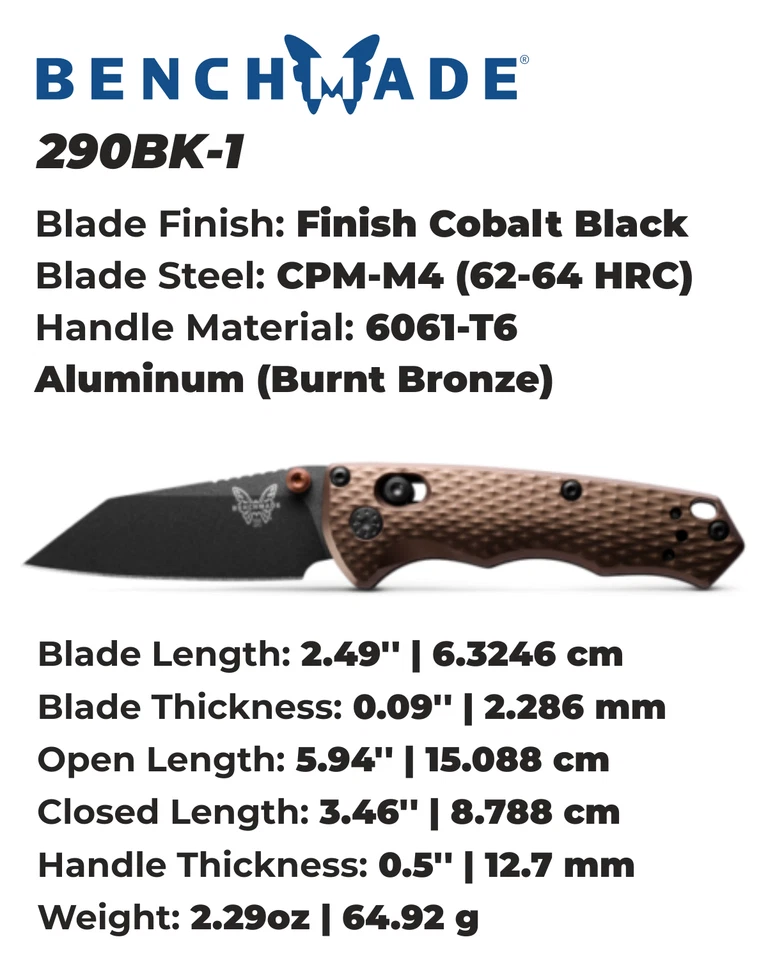Navaja de bolsillo Benchmade 290BK-1 Full Immunity Dark Earth 2,49"" borde liso Foto 2 de 4