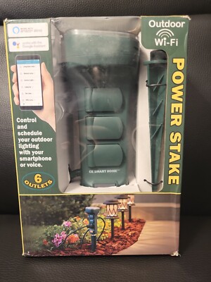 Charging Essentials CE Smart Home Outdoor WiFi 6 Outlet Garden Power Stake Alexa