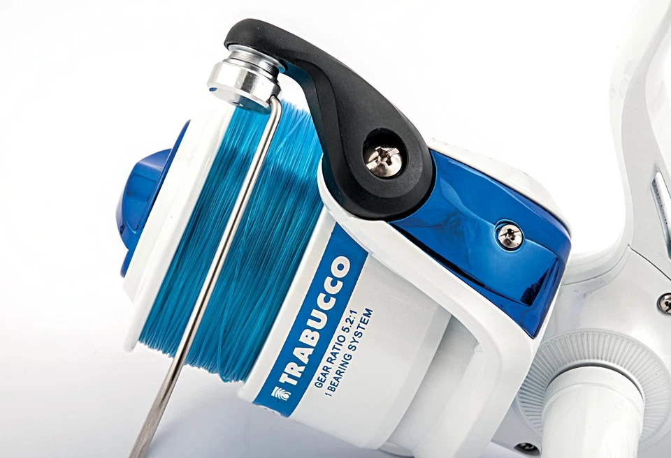 MULINELLO TRABUCCO ACHAB SW CON MONOFILO PESCA SURF CASTING FONDO MARE BARCA - Immagine 3 di 4