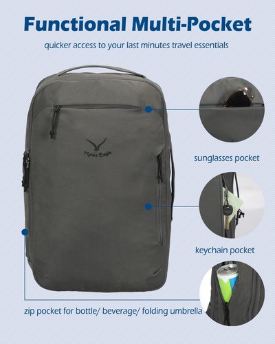 Mochila de viaje Hynes Eagle TSA Friendly 40L aprobada para vuelo ampliable - Imagen 2 de 36