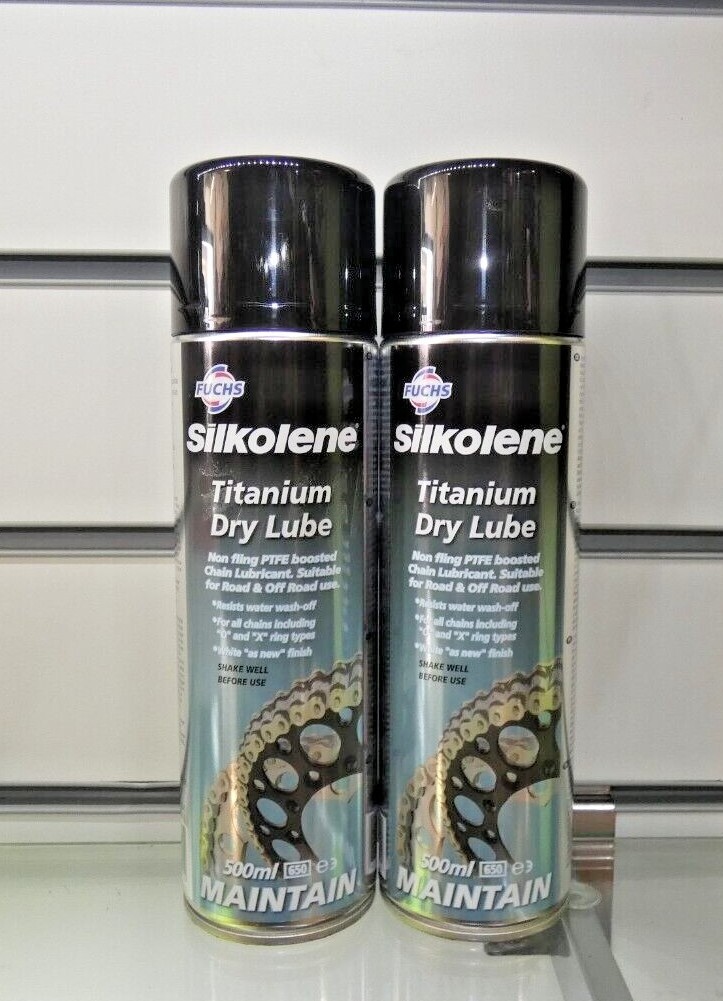SILKOLENE TITANIUM DRY CHAIN LUBE 500ML TWIN PACK NON FLING LUBE eBay