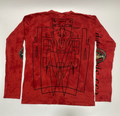 Authentic Vintage Men's Christian Audigier T-shirt Patch LS Red L