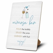 Mimosa Bar Sign For Baby Shower, Mimosa Bar Decor For Baby Boy, Blue Baby Sho...
