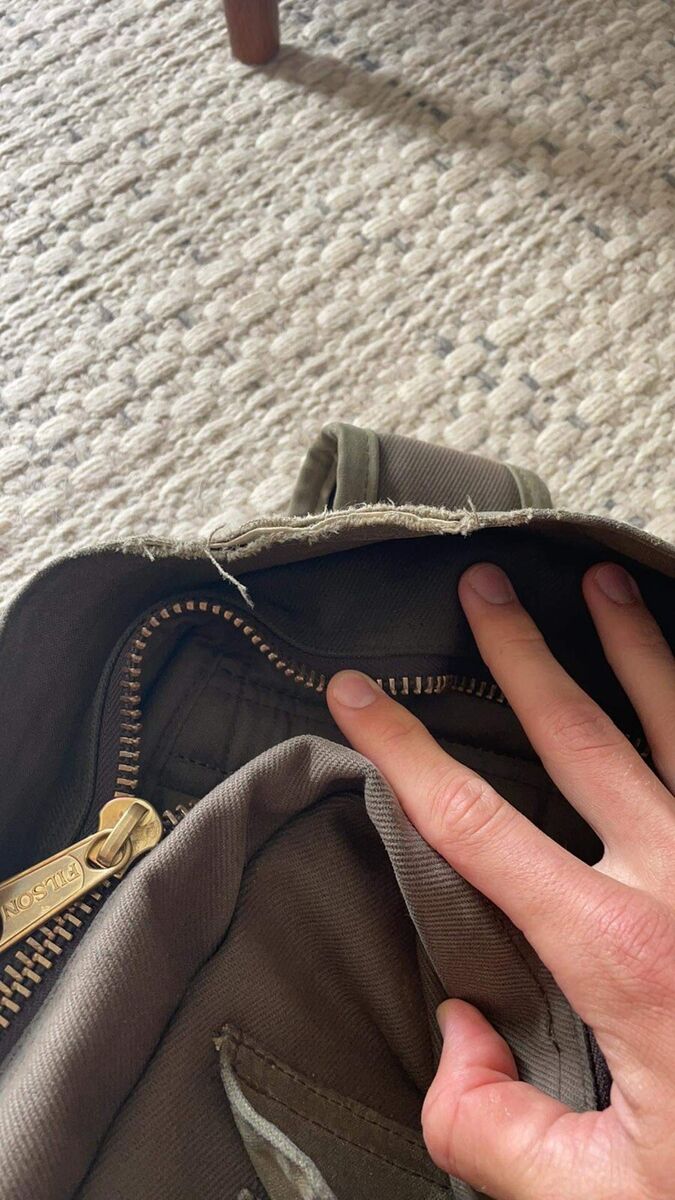 Filson Journeyman Backpack Waxed Tin Cloth Bridle Leather Filson Journeyman Backpack Waxed Tin Cloth Bridle Leather