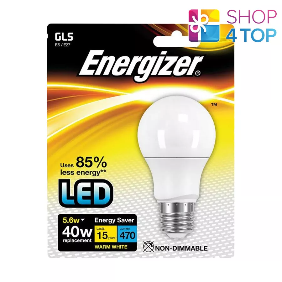 ENERGIZER LED LIGHT BULB GLS E27 S8703 WARM WHITE 2700K 5.6W 40W