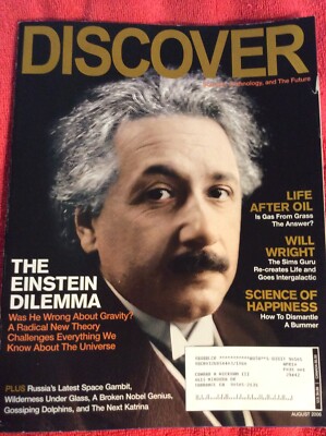 DISCOVER AUGUST 2006 THE ALBERT EINSTEIN DILEMMA A SCIENCE OF HAPPINESS