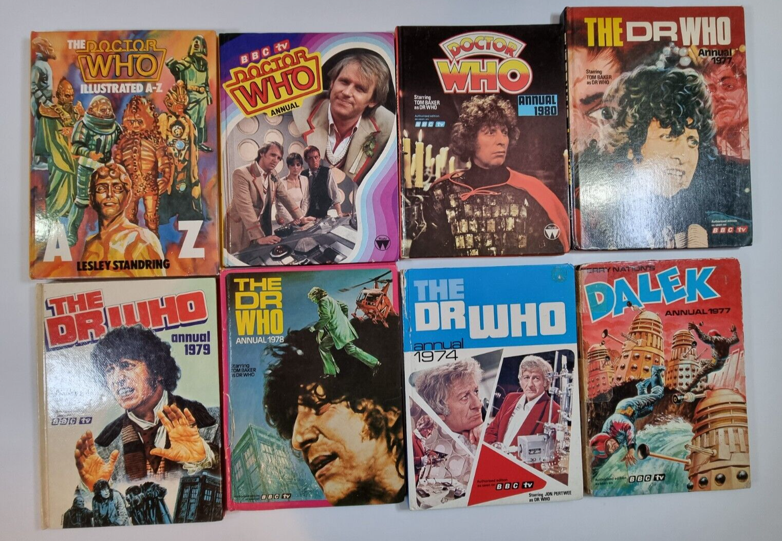 Doctor Who 8 x Annuals 1970s & 1980s Illusrated A-Z