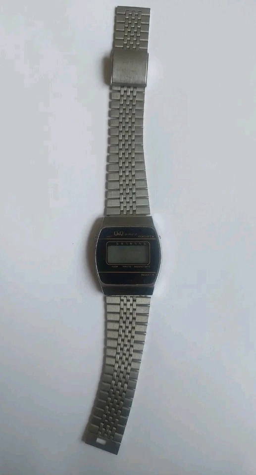 Reloj Pulsera Vintage Retro Q&Q Digital Cuarzo Hombre Acero Inoxidable COMO ESTÁ Foto 3 de 4