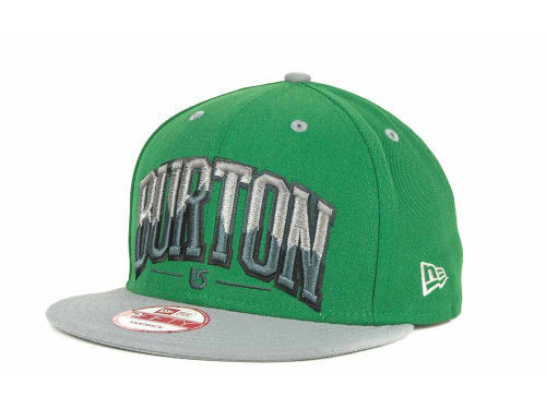 Burton Snowboards Burt Bam Block New Era 9Fifty Grün Druckknopflasche Flatbill Kappe Mütze  - Bild 1 von 3