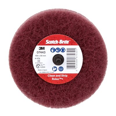 Scotch-Brite Roloc+ General Purpose Scuffing Wheel, CF-D4, A/O VeryFine