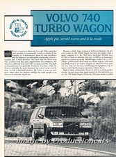 1985 Volvo 740 Turbo Wagon Original Car Review Report Print Article J780