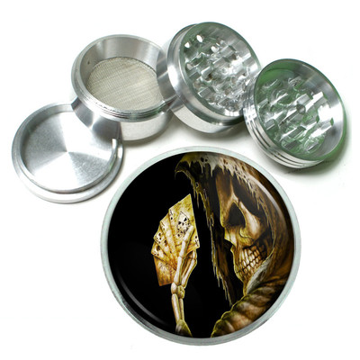 Skeletons D10 Aluminum Herb Grinder 4 Piece Death Skulls