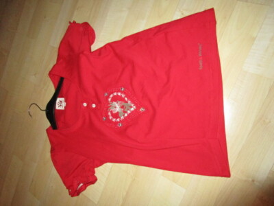 Spieth & Wensky Trachten Shirt Puffärmel, Gr. 140, rot, Traumdetails, w neu