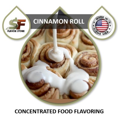 Cinnamon Roll Food Flavor Drops Flavoring Concentrate -1oz/30ml- SageFox - FL105