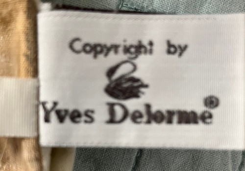 Vintage Yves Delorme Pair (2) Tan/Brown Feather Print Boudoir Pillow Cases - Picture 3 of 4