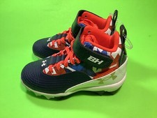 New UNDER ARMOUR UA BH Youth Boys’ Baseball & Softball Cleats 11K Blue w/White