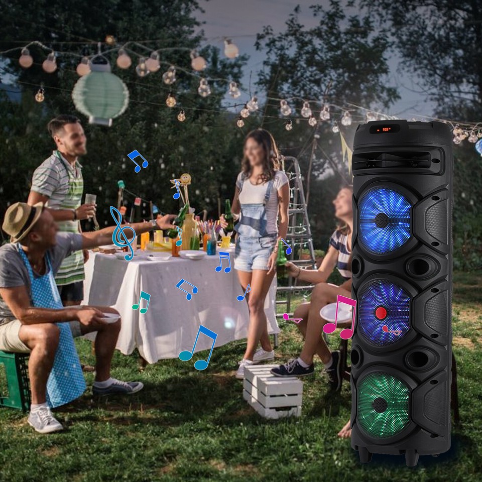 Portable Bluetooth Speaker Heavy Dual/Triple Sub woofer Bass Sound ...