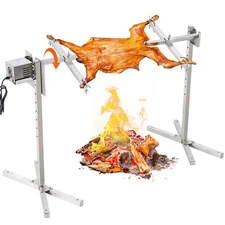 55" Electric BBQ Rotisserie Grill Kit Stainless Steel Grill 132lb Pig Lamb