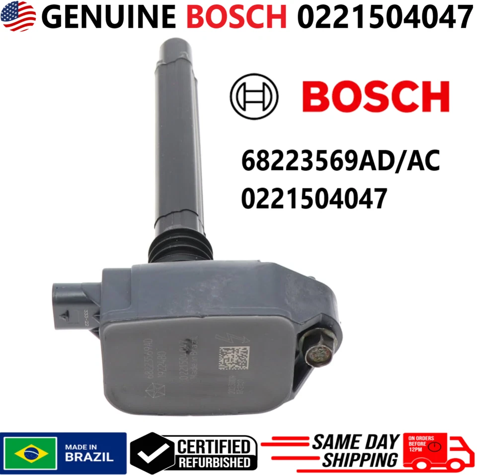Bobinas de ignição genuínas Bosch para 2016-2024 Jeep Chrysler Dodge RAM, 0221504047 - Imagem 2 de 4